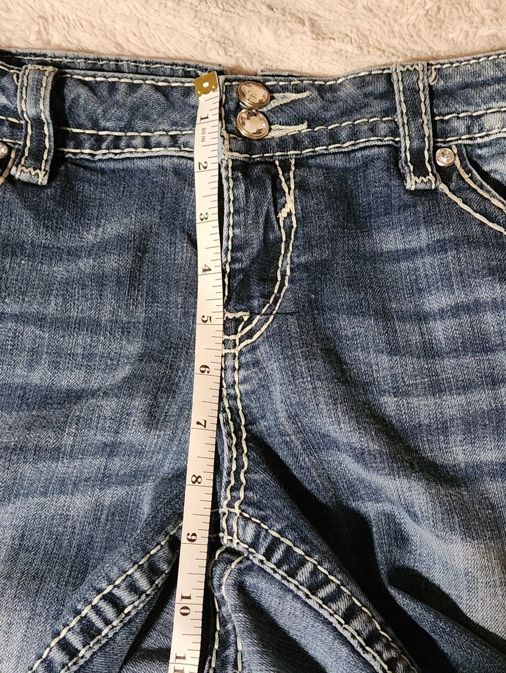 VIGOSS The New York Capri Jeans Womens Size 16  Mid-Rise Embellished Embroidered - Picture 6 of 16